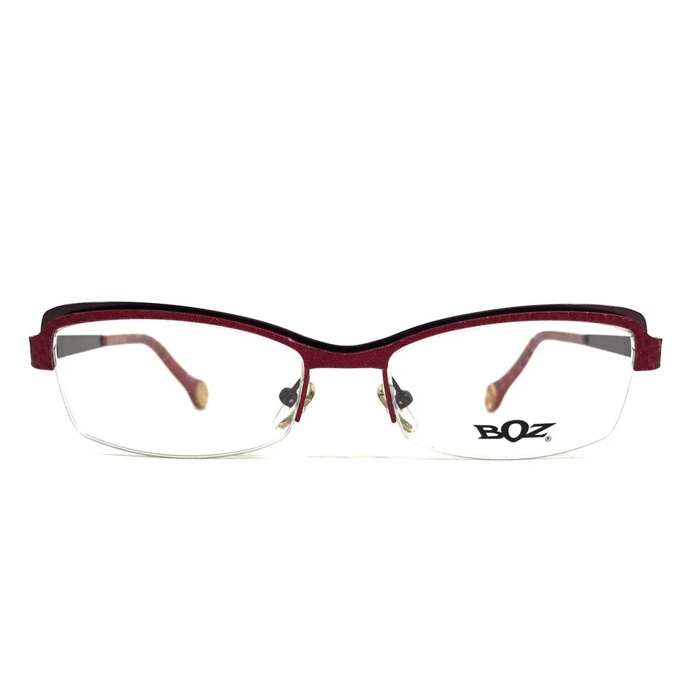 BOZ Eyeglasses Frames VIOLET 8070 Pink Purple Spiral Pattern Half Rim 53-17-140